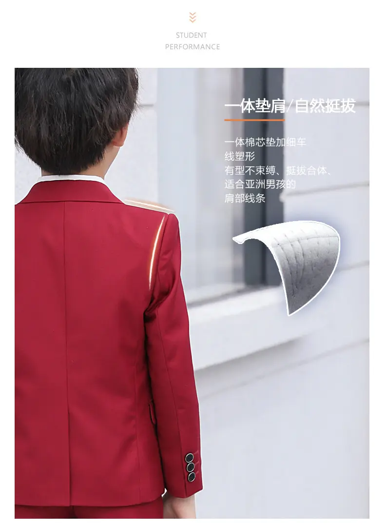 儿童小西装套装花童外套主持人男孩礼服大童宝宝男童西服三件套