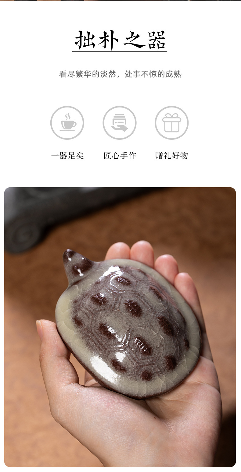 龙泉青瓷乌龟茶宠小摆件精品功夫茶具配件可养茶桌创意招财茶玩
