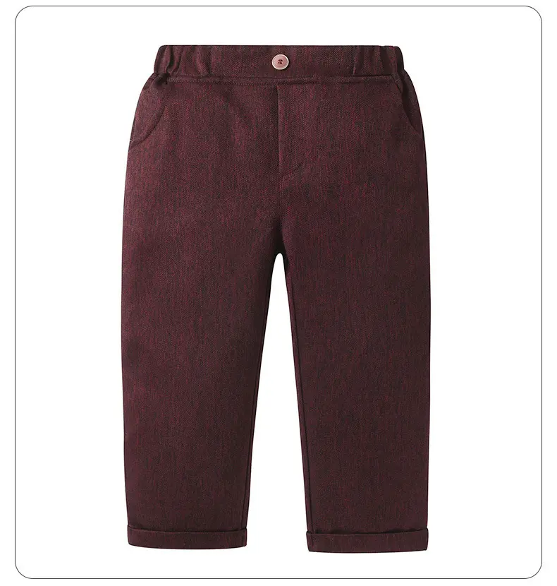 跨境新款男童绅士礼服套装欧美男宝宝长袖衬衫马甲裤子儿童多件套