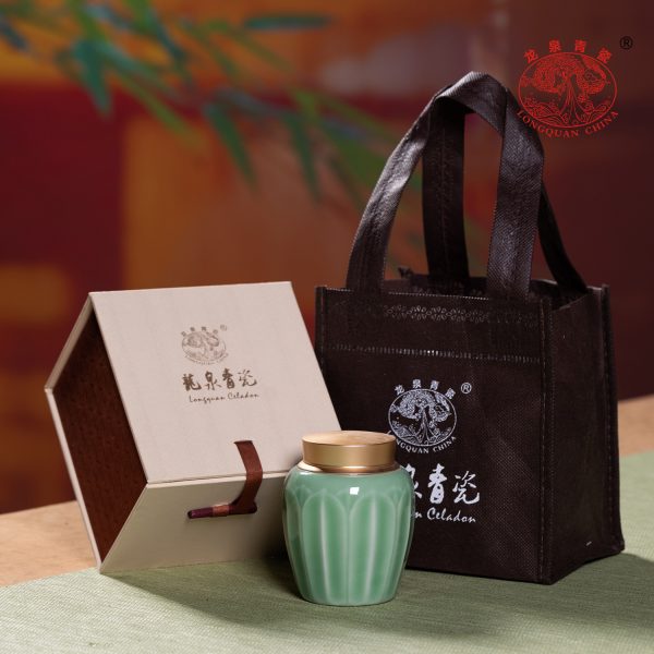 龙泉青瓷茶叶罐密封罐陶瓷罐家用便携小茶罐茶叶防潮储藏罐茶仓罐