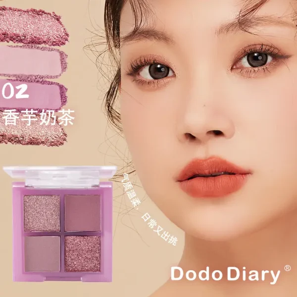 DoDiary 度度日记国货四色眼影珠光大地色学生直播眼影盘批发厂家
