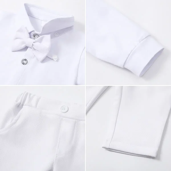 跨境儿童套装春秋男童抓周服长袖衬衫背带带帽绅士礼服装周岁生日