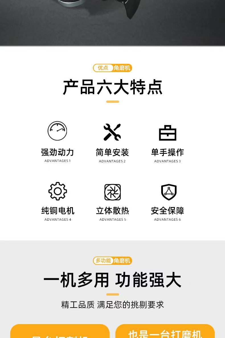 跨境爆款便宜角磨机美规欧规英规澳规110V220V角磨机