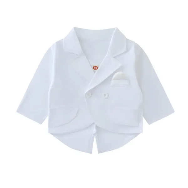 加工定制跨境男宝宝纯白色礼服春秋新款婴幼儿连体爬服长袖洗礼服