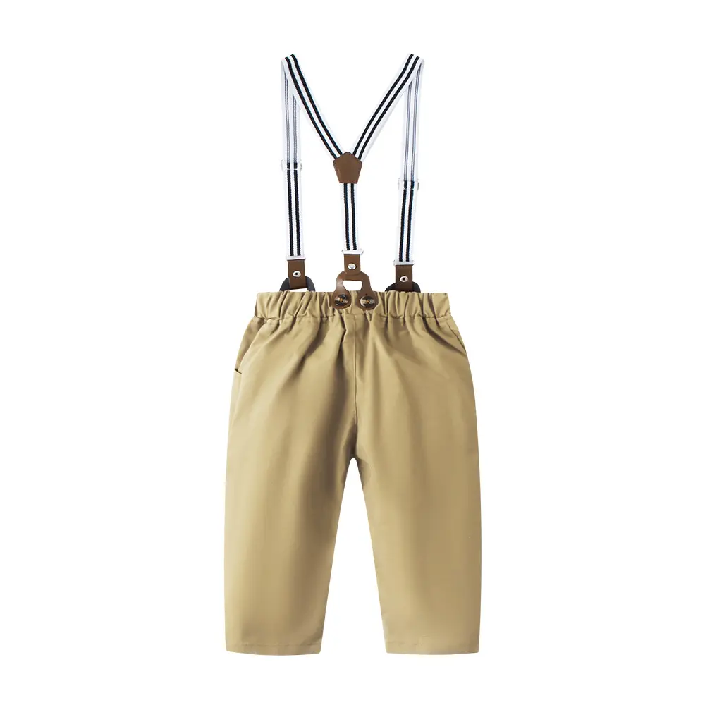 跨境欧美新款春秋童装男童长袖衬衫长裤绅士三件套礼服表演服一件