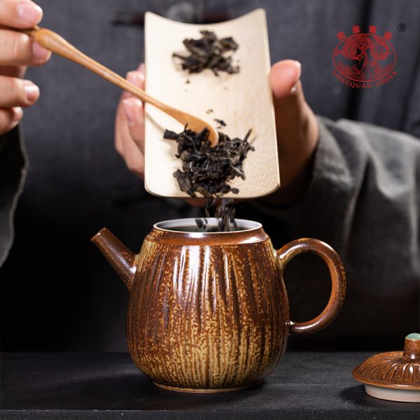 龙泉青瓷小茶壶窑变过滤泡茶家用陶瓷柴烧复古单壶泡茶器功夫茶具