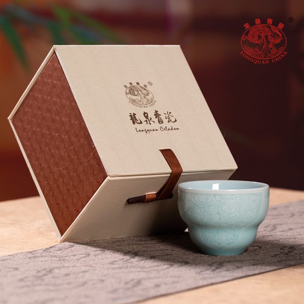 龙泉青瓷 创意功夫茶具手工主人杯单杯 陶瓷高档葫芦品茗杯盏茶碗