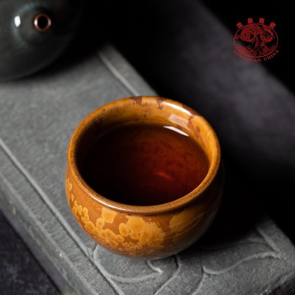 龙泉青瓷 主人杯单杯手工风水缸功夫茶杯 陶瓷柴烧窑变品茗杯茶碗