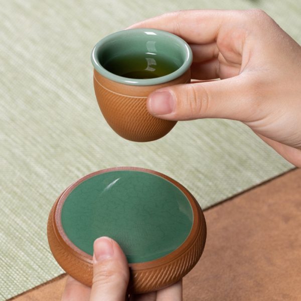 龙泉青瓷 茶杯托防烫茶托隔热茶垫 陶瓷跳刀功夫茶具配件杯碟杯托