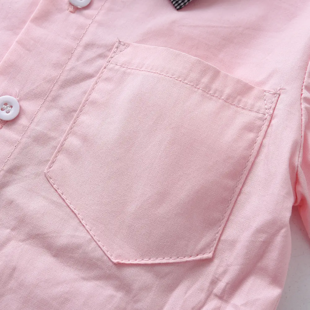 新品童装批发男童粉色短袖衬衫背带裤生日礼服一件代发儿童服装