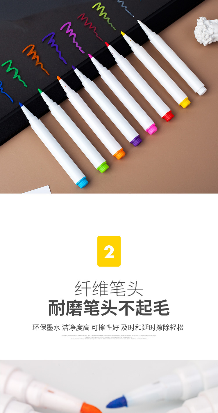 彩色白板笔可擦儿童黑板笔水性画板笔可擦笔可擦白板笔大头记号笔
