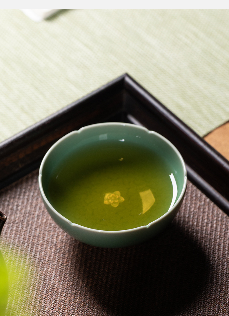 龙泉青瓷 功夫茶具手工创意主人杯单杯 陶瓷高档品茗杯盏大号茶碗
