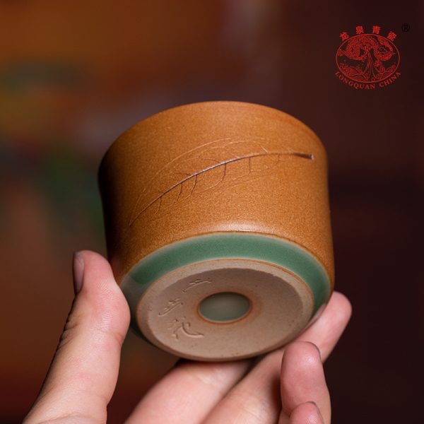 龙泉青瓷原矿手工功夫茶杯高档主人杯单杯叶正茂陶瓷仿柴烧品茗杯
