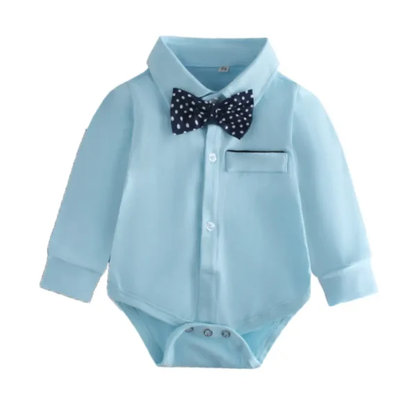 Baby jumpsuit跨境新款婴幼儿男童三角哈衣宝宝长短袖绅士爬服