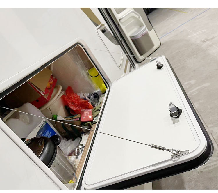 房车配件舱门拉锁行李储物箱门外挂不锈钢仓门钢丝拉绳加粗调节