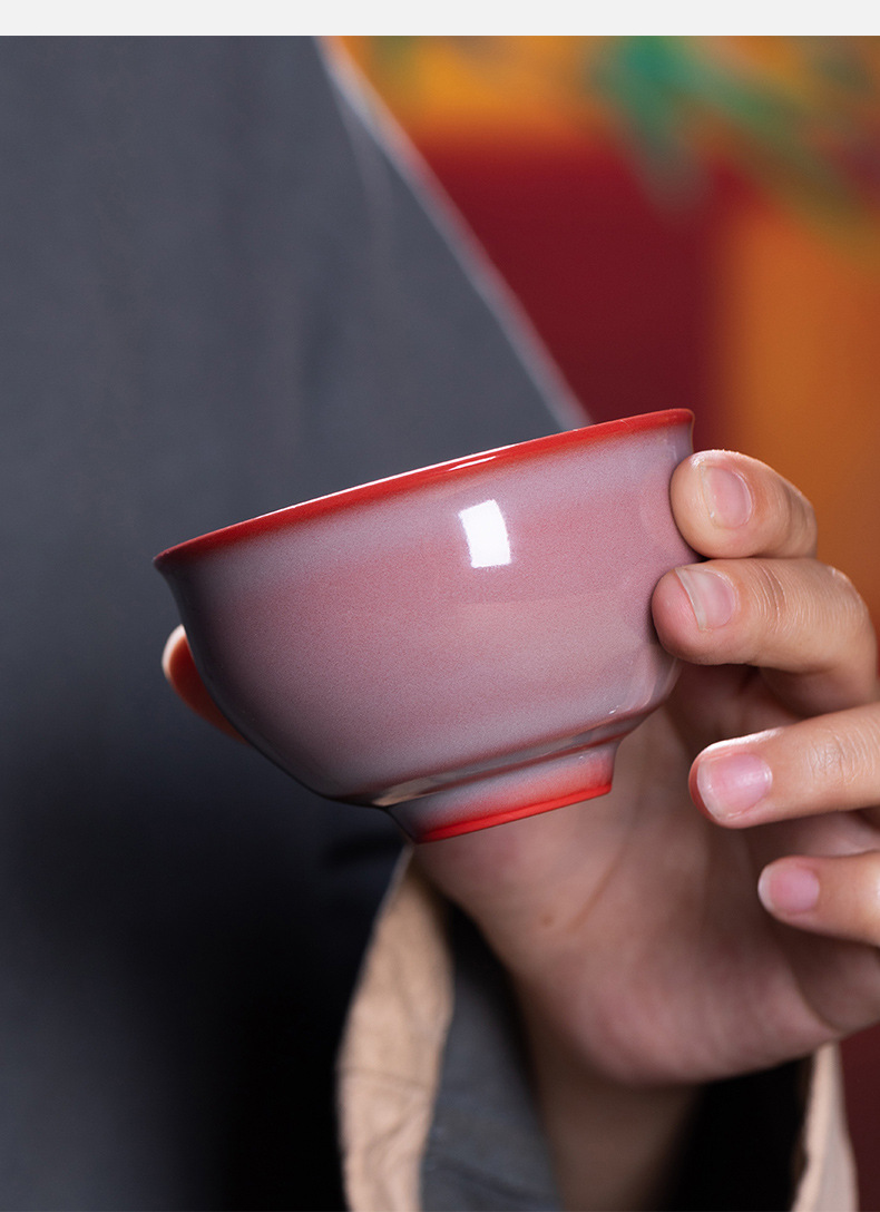 龙泉青瓷 功夫茶杯手工主人杯单杯 陶瓷女士喝茶杯高档茶碗品茗杯