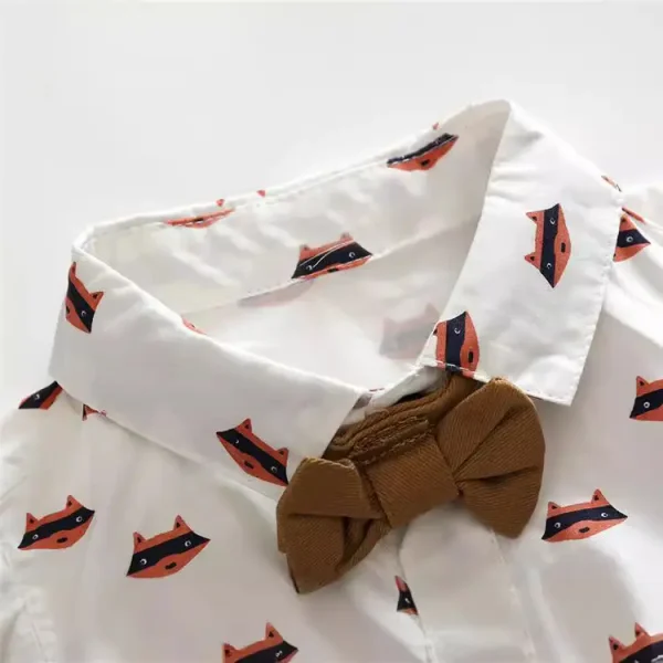 欧美婴童男宝宝绅士外出服装春秋新款马甲哈衣爬服四件套装