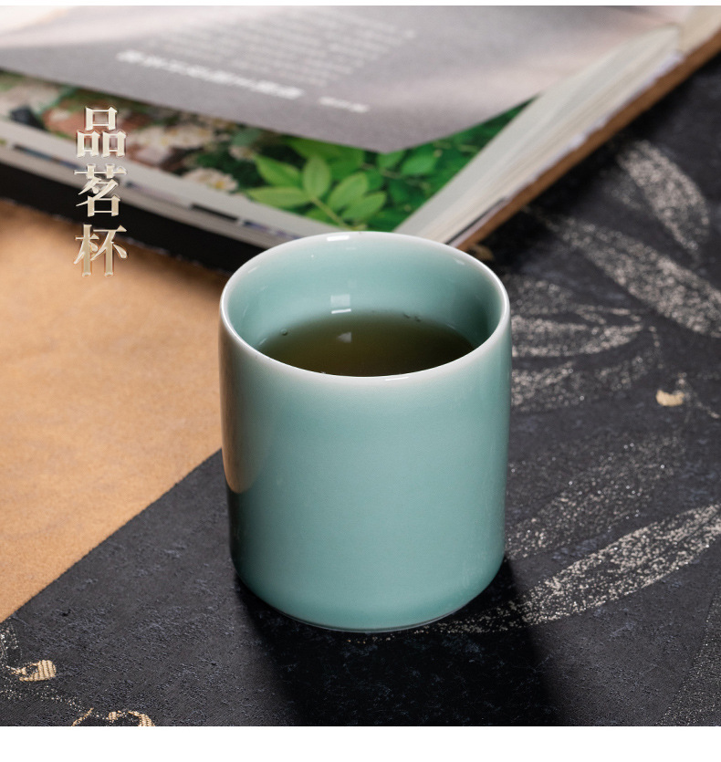 龙泉青瓷 提梁壶功夫茶具套装 陶瓷凉茶壶家用会客茶杯商务伴手礼