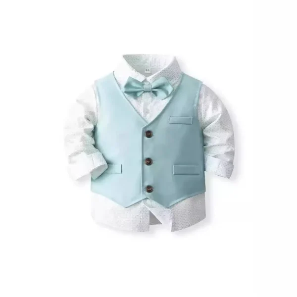 男童马甲套装春秋新款花童婚礼服外贸西装儿童周岁生日钢琴演出服
