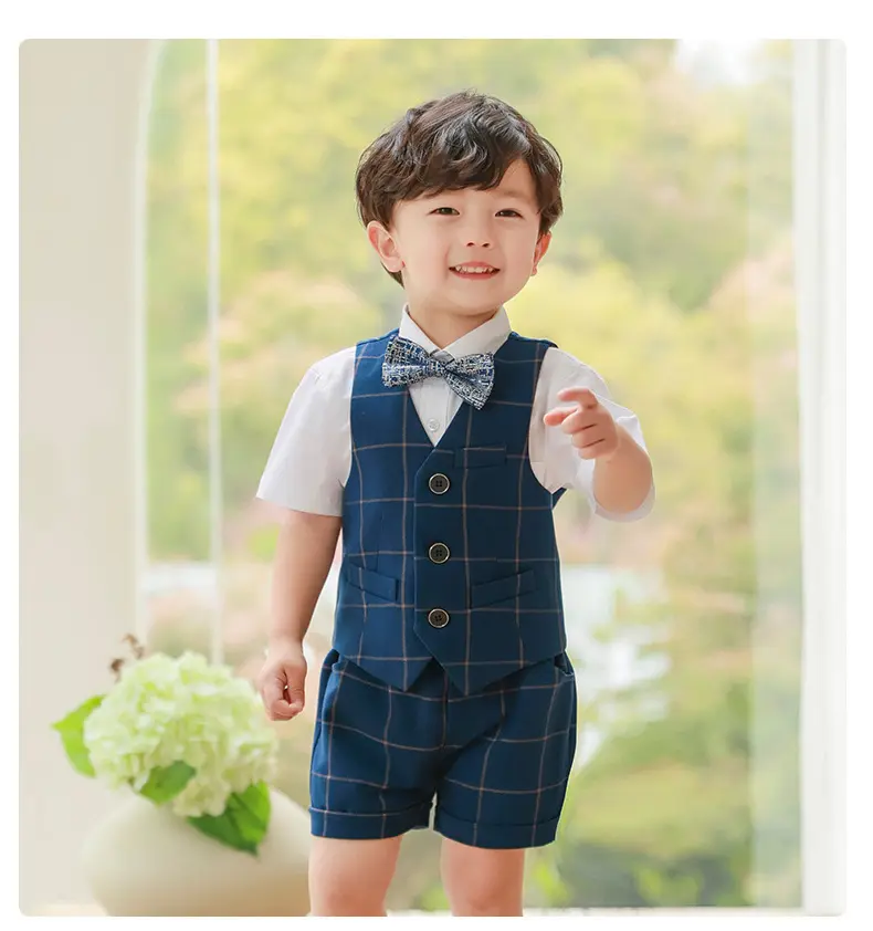 男童西装套装周岁礼服男孩夏季宝宝小西服生日儿童小西服婚礼花童