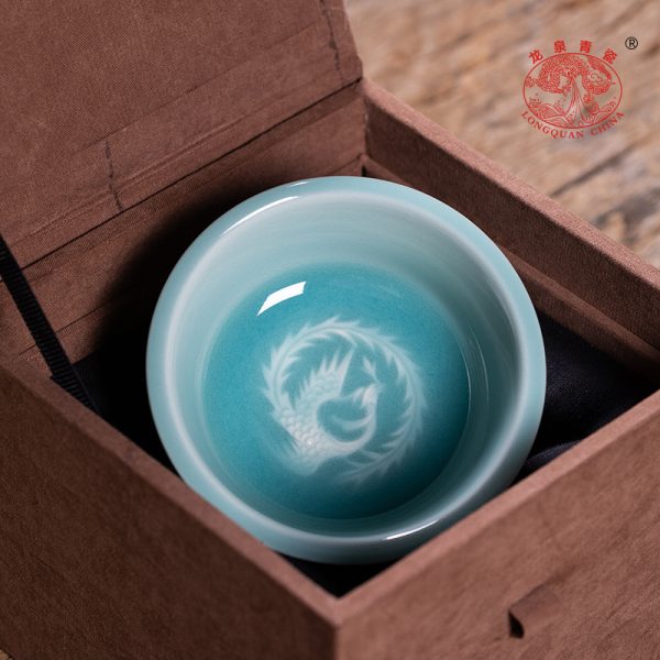龙泉青瓷 功夫茶杯高档手工主人杯单杯 陶瓷创意品茗杯茶盏礼盒装