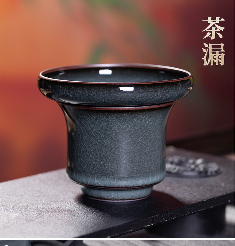 龙泉青瓷功夫茶具套装家用高档陶瓷铁胎手工盖碗泡茶壶礼盒装批发