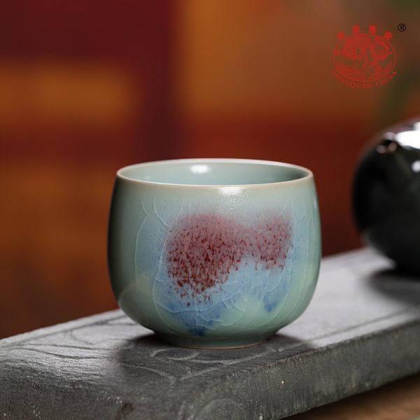 龙泉青瓷 创意手工钧窑主人杯单杯 陶瓷功夫茶具品茗杯大号泡茶碗