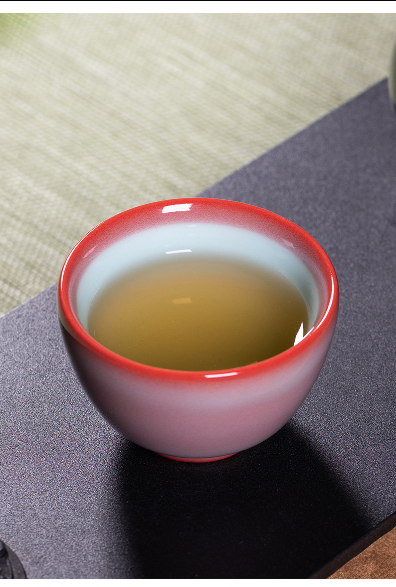 龙泉青瓷 功夫茶杯家用女士高档品茗杯 陶瓷手工主人杯大号泡茶碗