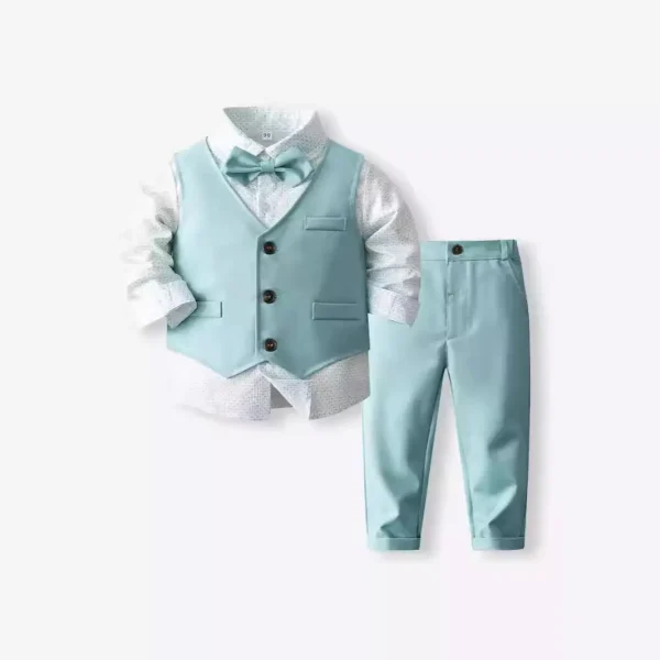 男童马甲套装春秋新款花童婚礼服外贸西装儿童周岁生日钢琴演出服