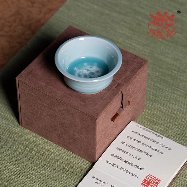 龙泉青瓷 纯手工高档主人杯单杯 陶瓷泡茶碗功夫茶杯品茗杯礼盒装