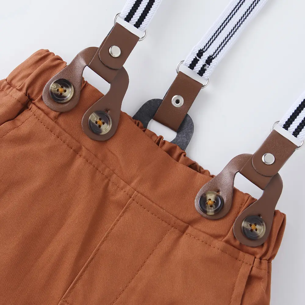 跨境欧美新款春秋童装男童长袖衬衫长裤绅士三件套礼服表演服一件