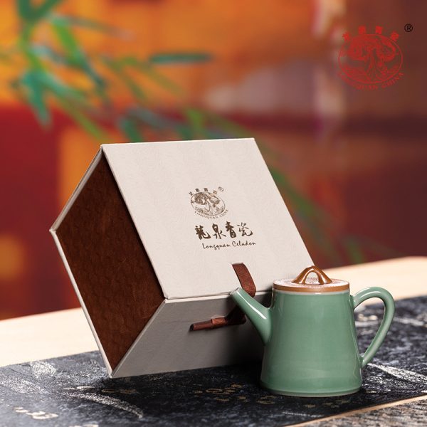 龙泉青瓷泡茶壶纯手工跳刀小单壶陶瓷家用高档耐高温过滤功夫茶具