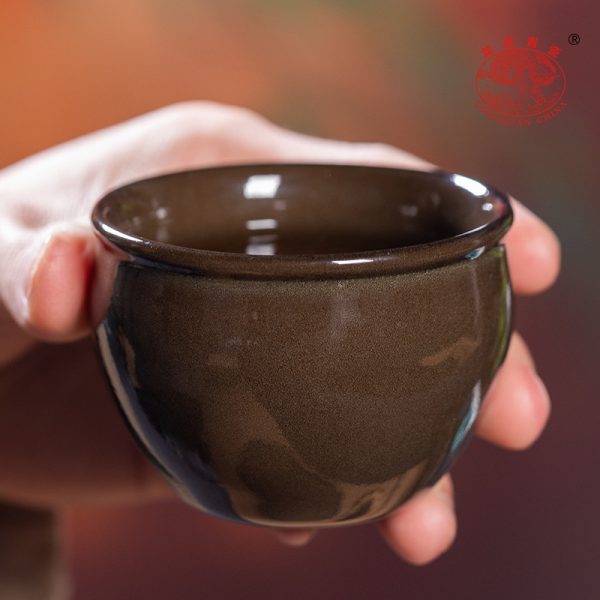 龙泉青瓷 创意手工风水缸主人杯单杯 陶瓷高档功夫茶具品茗杯茶碗