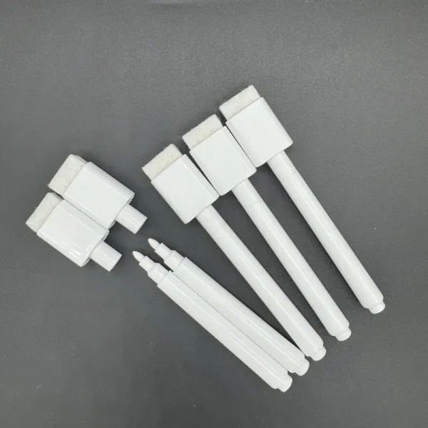 厂家制造 液体粉笔带擦头 LED灯板笔 笔帽带孔可擦水性白色白板笔
