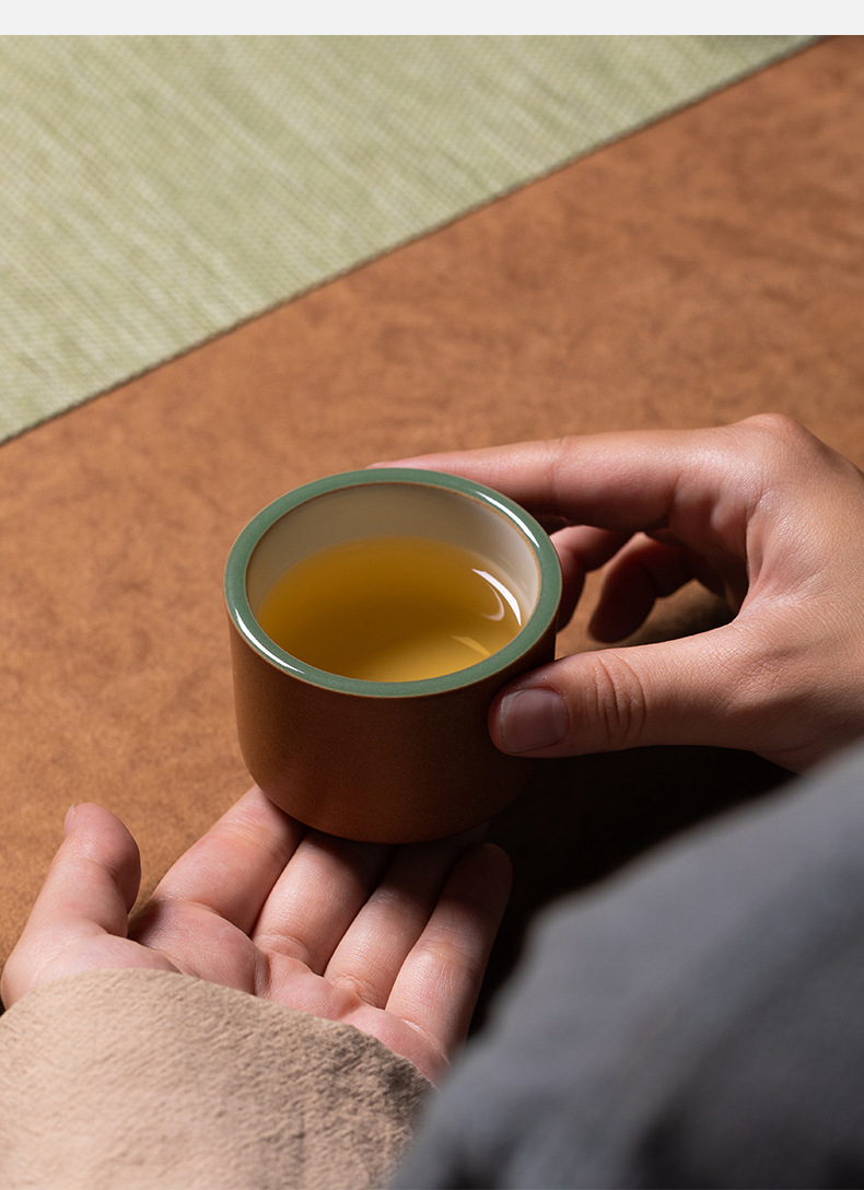 龙泉青瓷原矿手工功夫茶杯高档主人杯单杯叶正茂陶瓷仿柴烧品茗杯