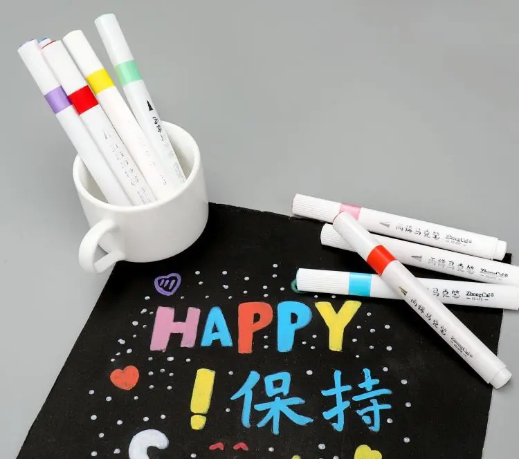 工厂直供602中彩丙烯马克笔涂鸦笔不掉色DIY咕卡笔套装儿童学生水