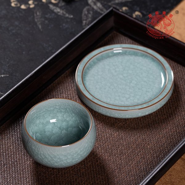 龙泉青瓷 主人杯手工冰裂大号功夫茶杯盏单杯 陶瓷哥窑品茗杯茶碗