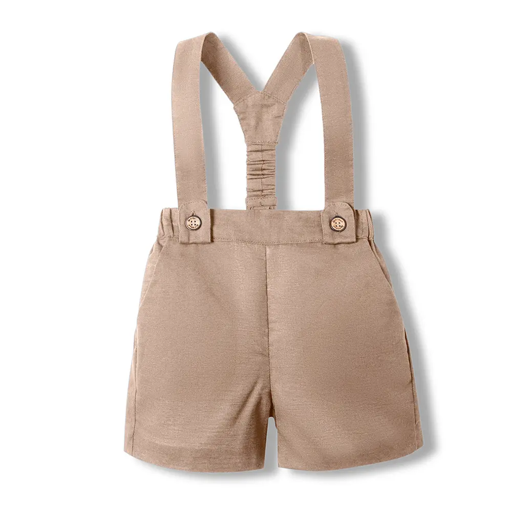 男童短袖背带裤套装夏季中小童幼儿园六一演出服宝宝生日周岁礼服