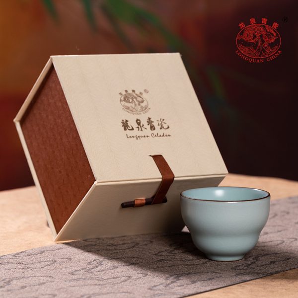 龙泉青瓷 家用功夫茶具手工主人杯单杯 陶瓷中式汝窑品茗杯泡茶碗