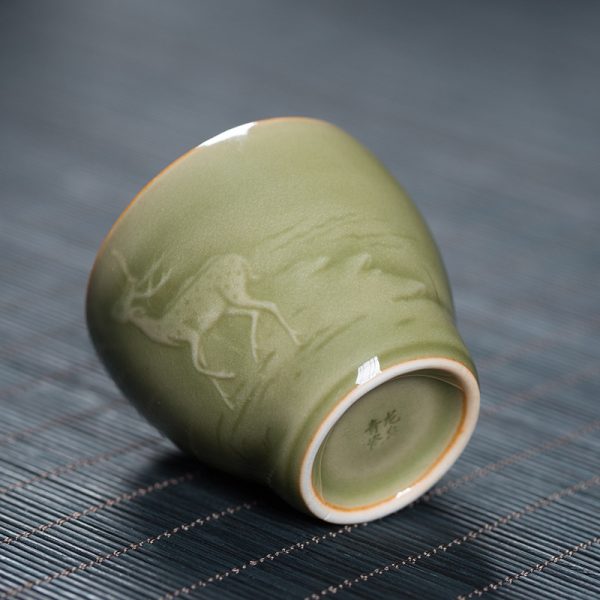 龙泉青瓷 中式仿古创意功夫茶具品茗杯 手工主人杯单杯陶瓷泡茶杯