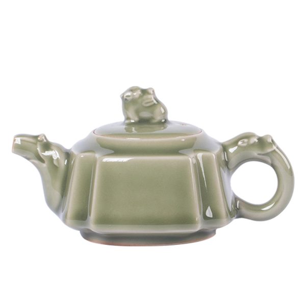 龙泉青瓷 功夫茶具泡茶壶越窑仿古手工壶单壶 陶瓷家用中式泡茶壶