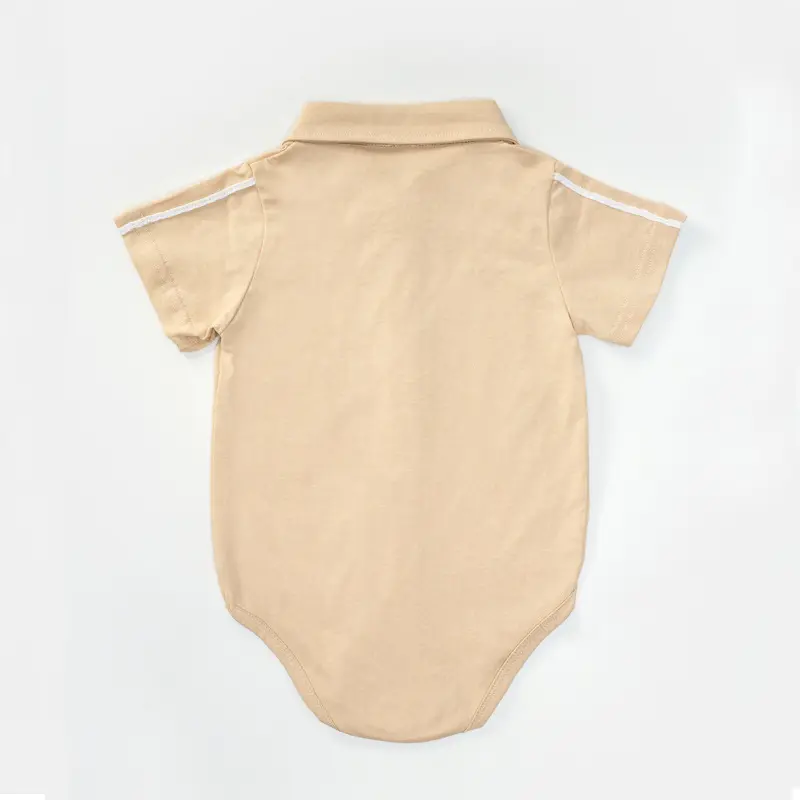 加工定制外贸夏新款男童三角哈衣短袖套装新生儿爬服短裤童装厂家