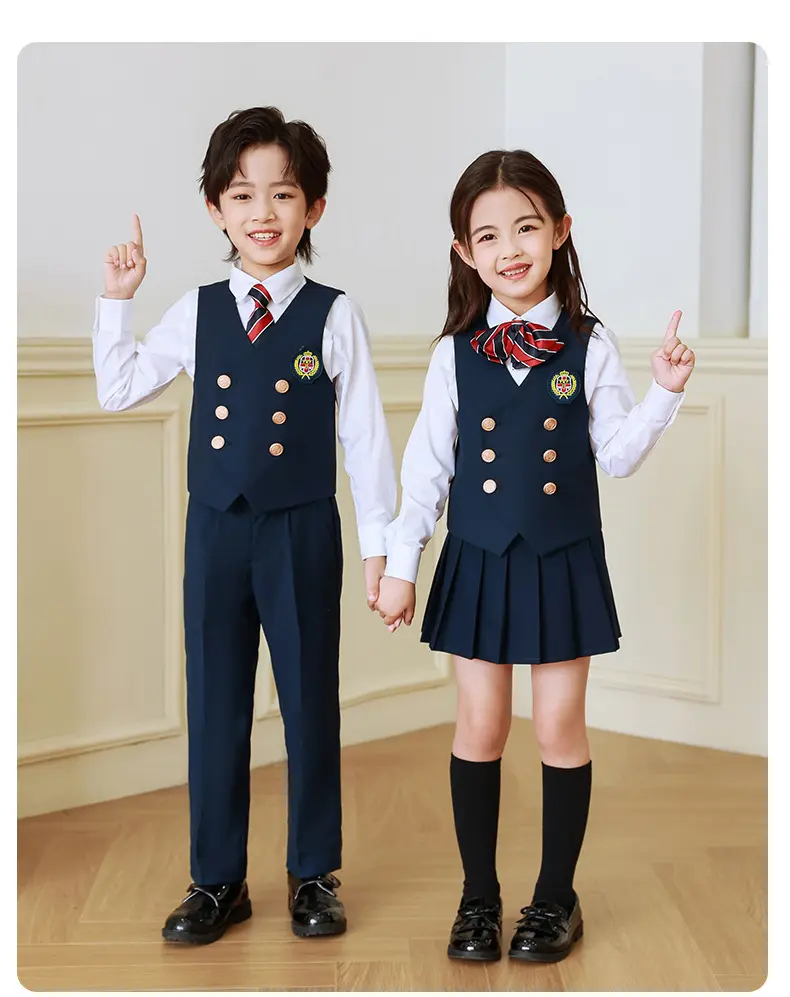 儿童马甲小学生英伦风背心幼儿园园服班服学院风坎肩男女童校服秋