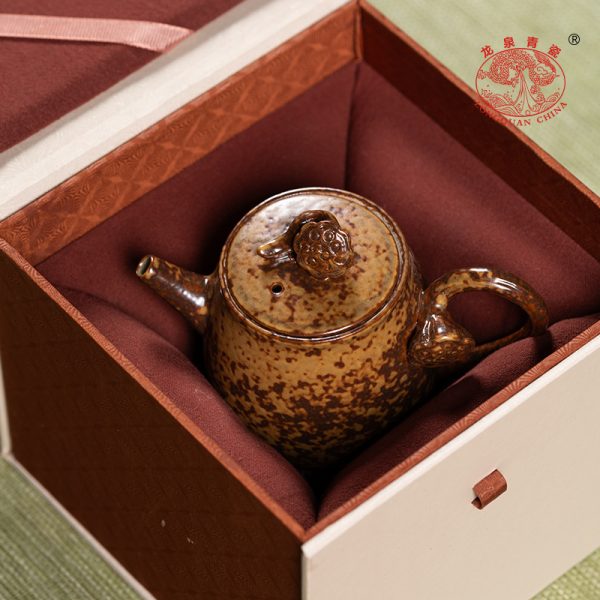 龙泉青瓷泡茶壶单个功夫小茶壶2024新款窑变手工陶瓷一人用冲泡壶