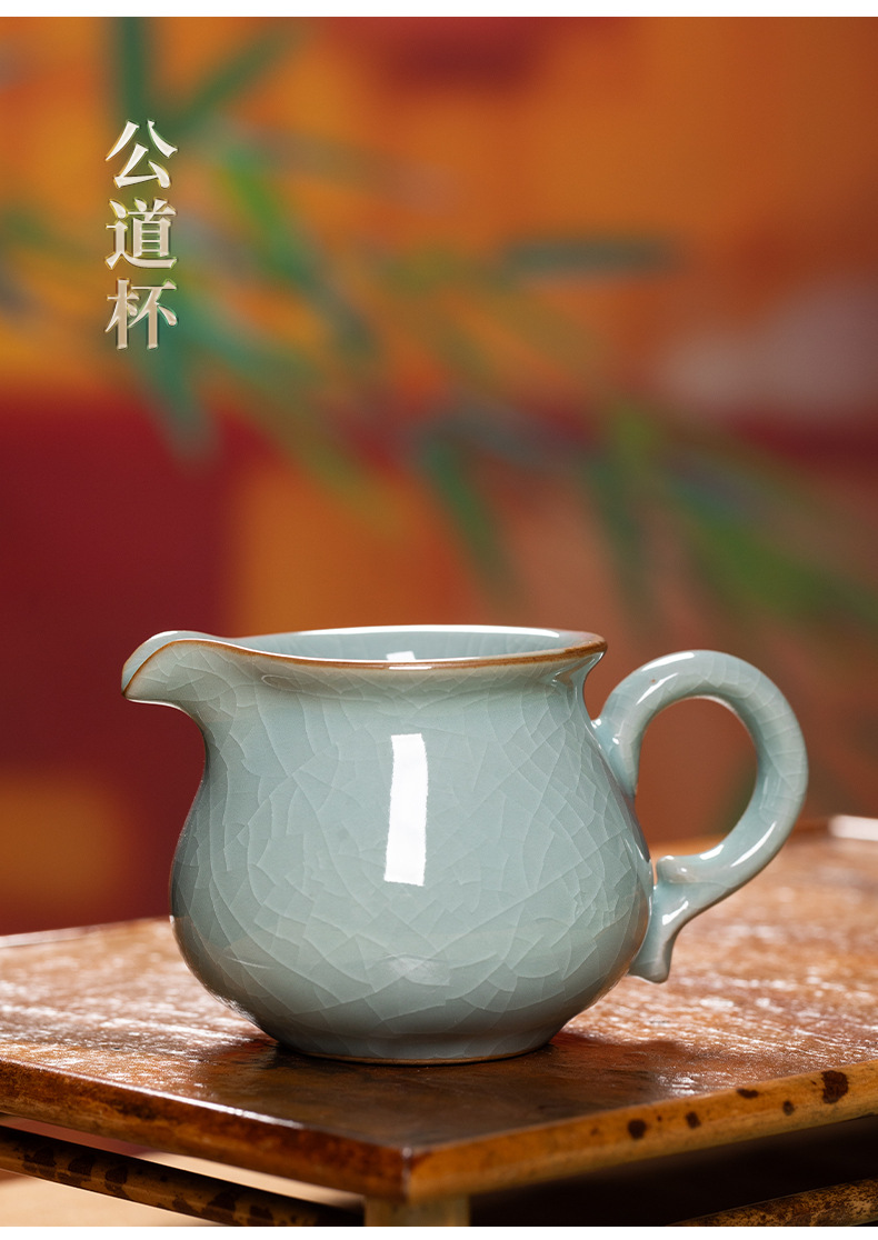 龙泉青瓷2024新款功夫茶具套装陶瓷茶壶茶杯轻奢高档家用喝茶泡茶