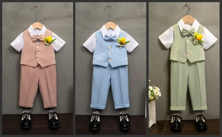 儿童西装秋冬新款英伦风婚礼花童礼服套装宝宝周岁生日宴会演出服