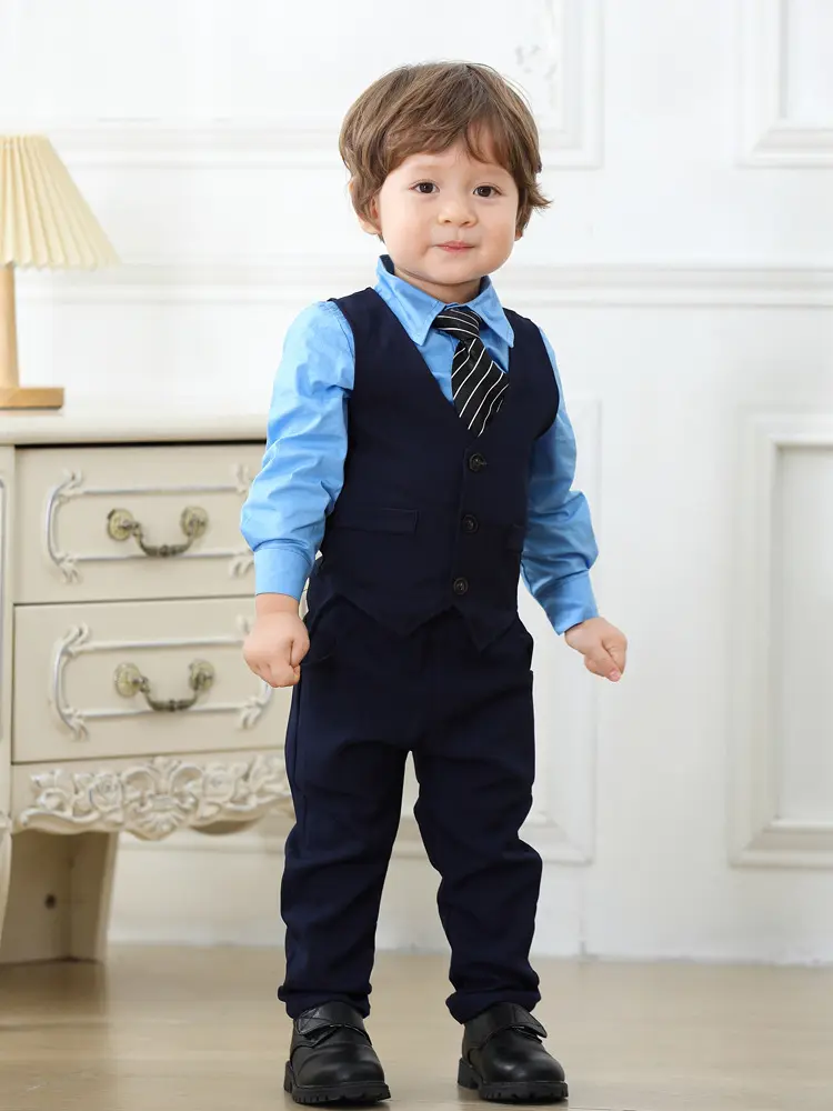 boys sets代工定制秋冬新款 跨境校服礼服批发kid clothe外贸工厂