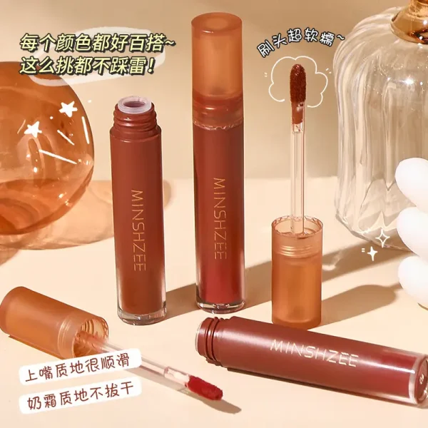 茗希芝慕斯唇泥口红雾面丝绒哑光口红唇釉秋冬显白持久唇泥女跨境