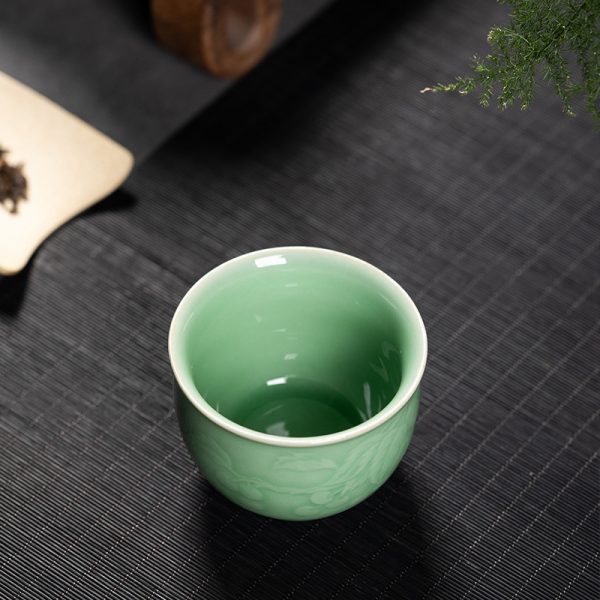 创意龙泉青瓷手工功夫茶杯 陶瓷家用会客主人杯品茗杯个人杯茶碗