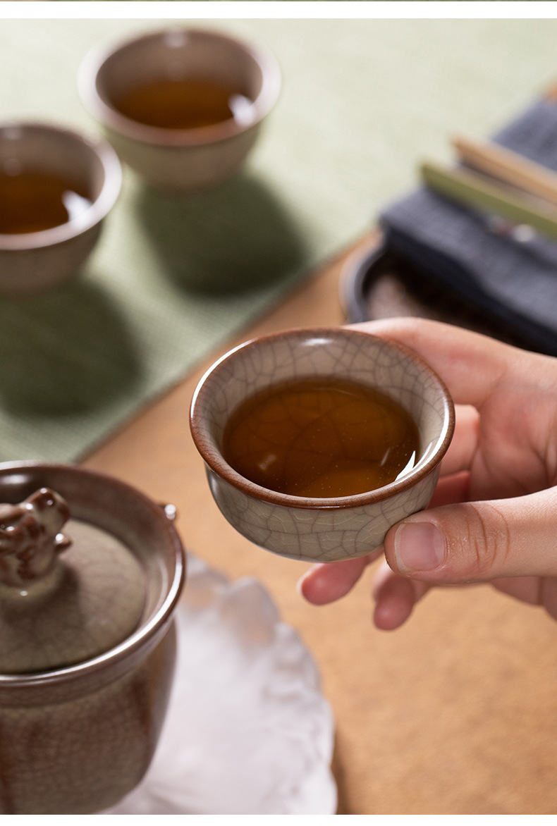 龙泉青瓷 高档旅行功夫茶具套装 陶瓷一壶四杯传世哥窑泡茶壶茶杯